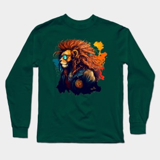 Hipster Lion Long Sleeve T-Shirt